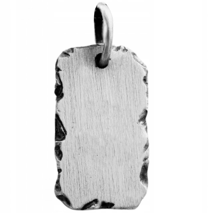 Unikatowy nieśmiertelnik Raw Edge Twój grawer s925 zawieszka na łańcuszek