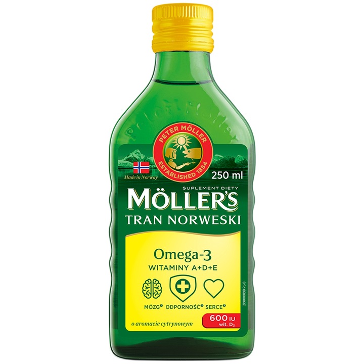 MOLLER'S Tran Norweski Cytrynowy 250ml X 2