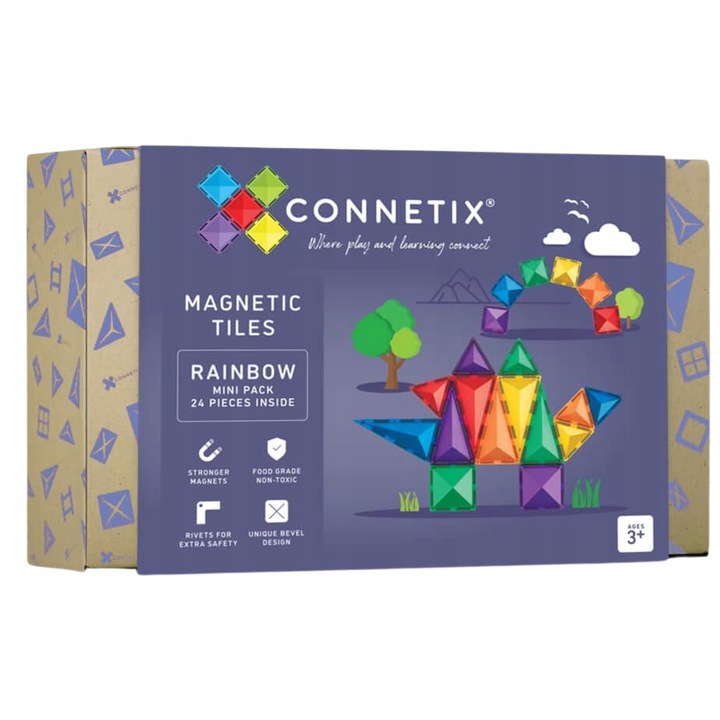 24 el. klocki magnetyczne start Rainbow Mini Pack Connetix