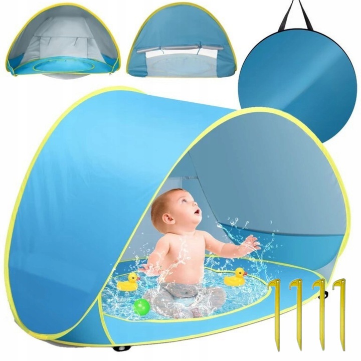 NAMIOT PLAŻOWY Z BASENEM PARAWAN SAMOROZKŁADAJĄCY DO OGRODU NA PLAŻĘ