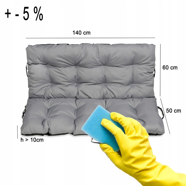 Poduszka na ławkę ogrodową huśtawkę 140x60x50 EXOT