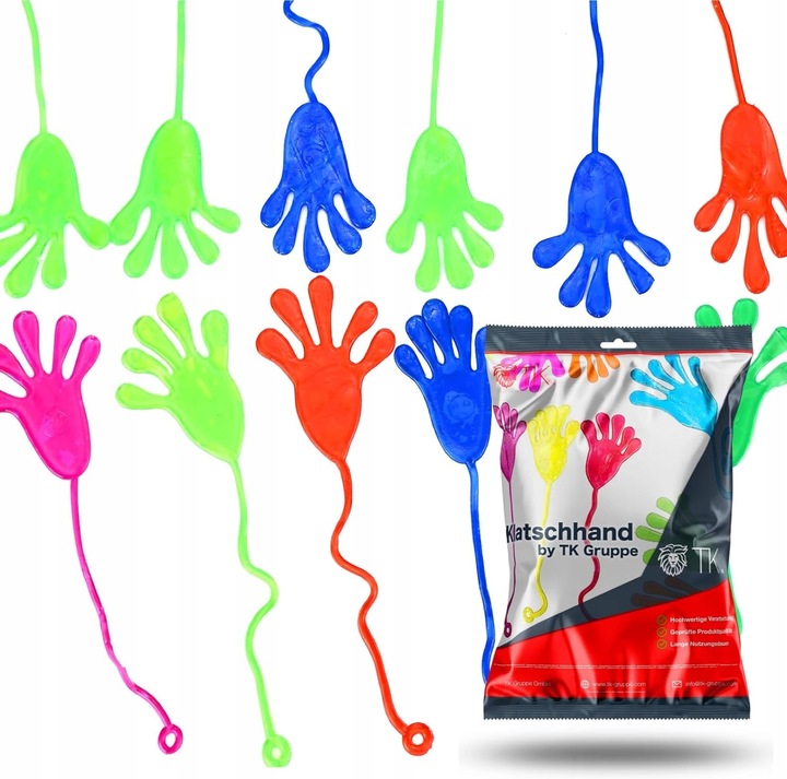 ŁAPKI ŻELOWE KLEJĄCE PACŁAPKA GUMOLEPKI LEPKI 12x ŁAPKA LEPKA ZABAWKA GRA