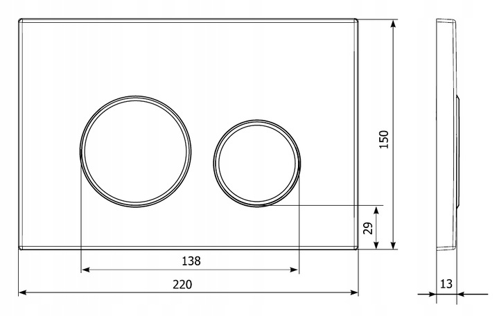 PRZYCISK DO SPŁUCZKI Cersanit CHROM MAT SATYNA WC Przycisk Spłukujący do WC
