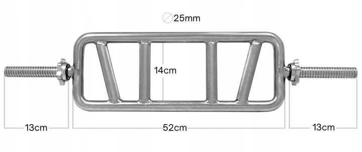 GRYF KRATOWNICA KRATA 78 CM SZTANGA 25 MM + ZACISKI SIŁOWNIA TRICEPS GWINT