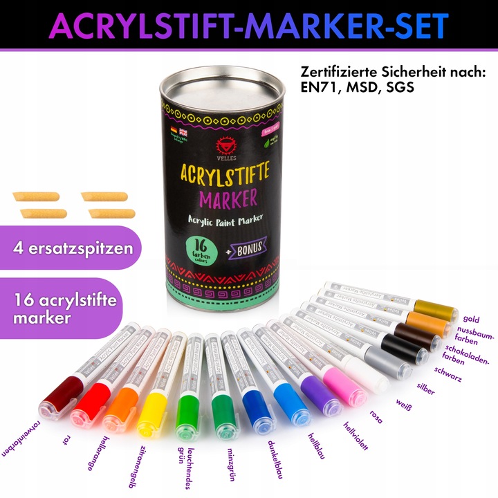 Pisaki Flamastry Mazaki AKRYLOWE Markery Art 0,7mm