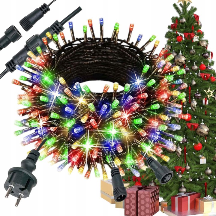 LAMPKI CHOINKOWE Z FLASH ŚWIATEŁKA WIELOKOLOROWY ~21M 300LED ZEW/WEWNĘTRZNE