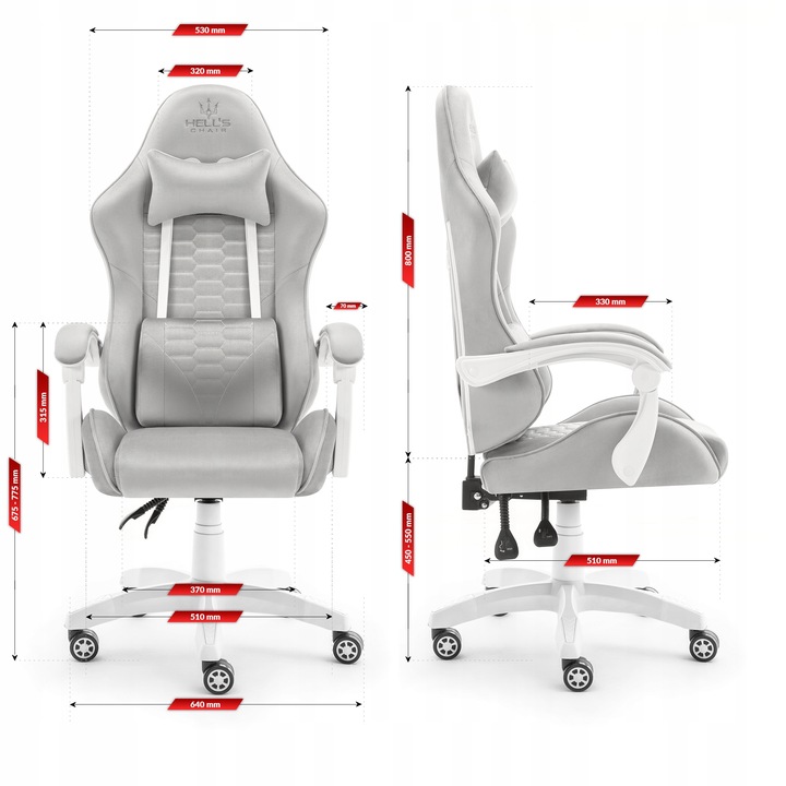 FOTEL GAMINGOWY DLA GRACZA BIUROWY HELL'S