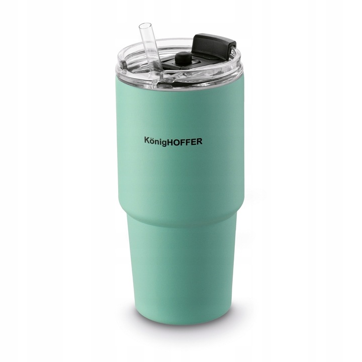 KUBEK TERMICZNY ze słomką PRÓŻNIOWY Konighoffer Davos 420 ml zielony
