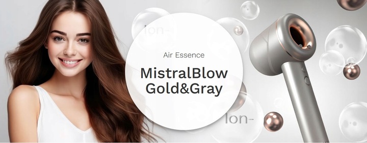 Inteligentna suszarka do włosów Air Essence MistralBlow iQ Ionic Gold&Grey