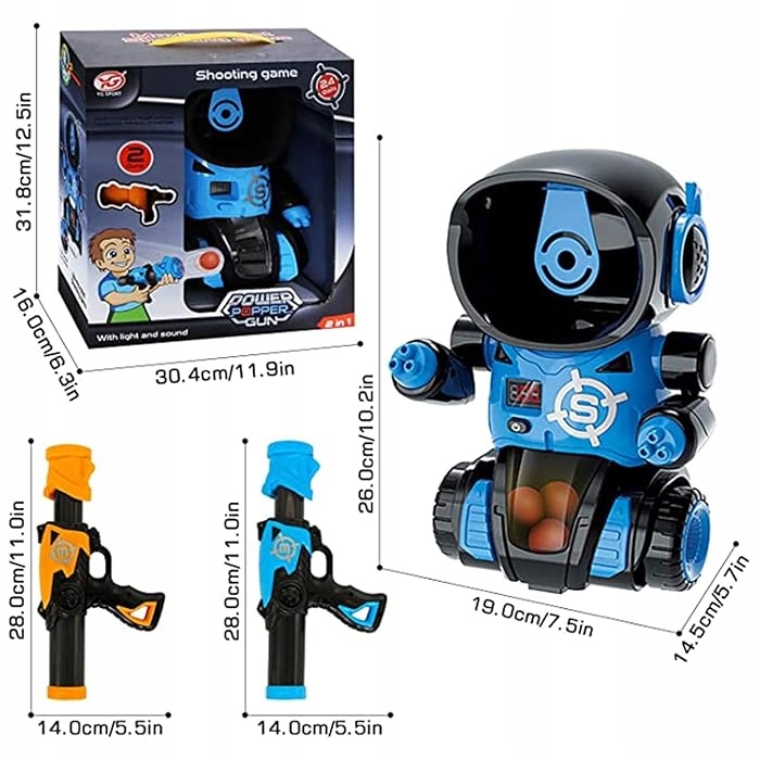 STRZELANIE DO CELU ROBOT + 2x PISTOLET NA KULKI LICZNIK GRA ZRĘCZNOŚCIOWA