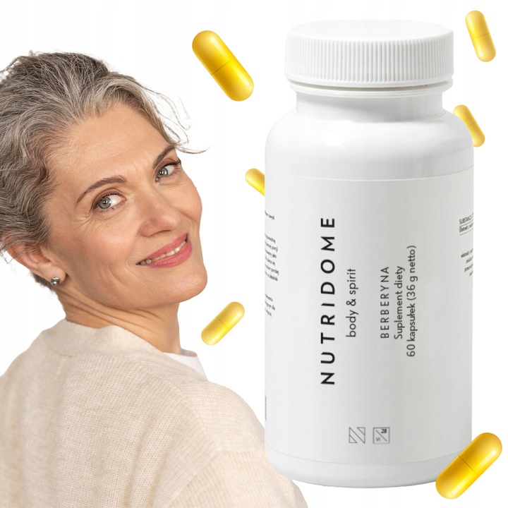 BERBERYNA HCL obniżające cholesterol CUKIER i ciśnienie NUTRIDOME 60 kaps