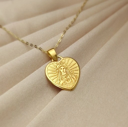CUDOWNY ZŁOTY MEDALIK ŁAŃCUSZEK CHRZEST KOMUNIA