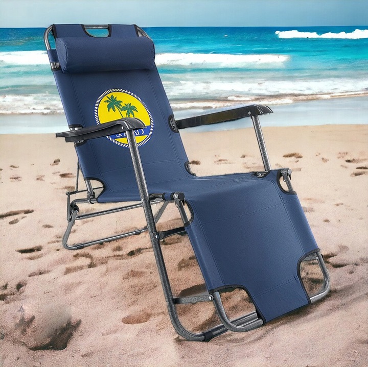 3 WZORY LEŻAK PLAŻOWY FOTEL OGRODOWY SKŁADANY NA PLAŻĘ 2W1