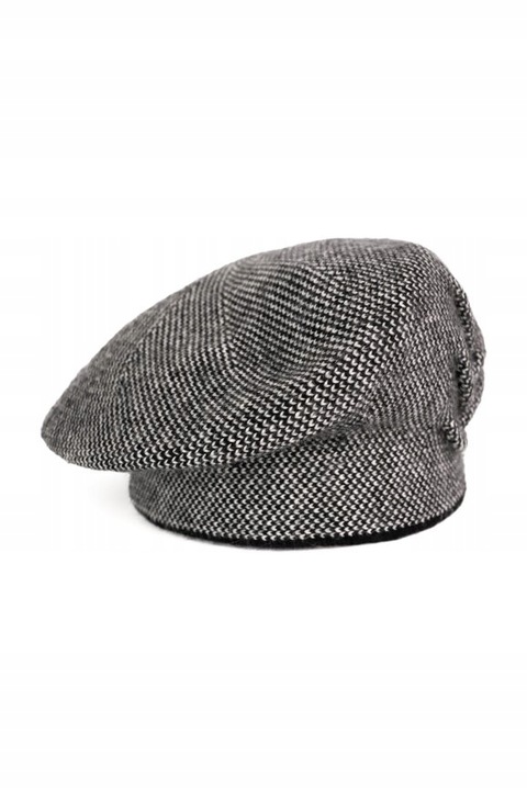 Beret damski wełniany Arcana - z dodatkiem angory, elegancki Czarny