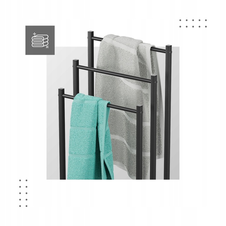 Wieszak łazienkowy WOLNOSTOJĄCY na ręczniki Mark Adler Level 6.0 CZARNY