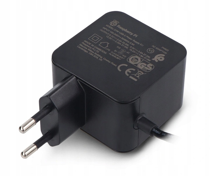Raspberry Pi 27W USB-C Power Supply - oficjalny zasilacz USB C 5,1V / 5A
