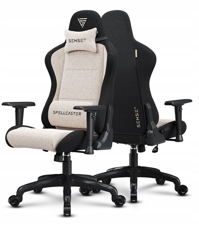 Fotel Gamingowy Materiałowy Obrotowy Biurowy Krzesło Gracza Kubełek Sense7