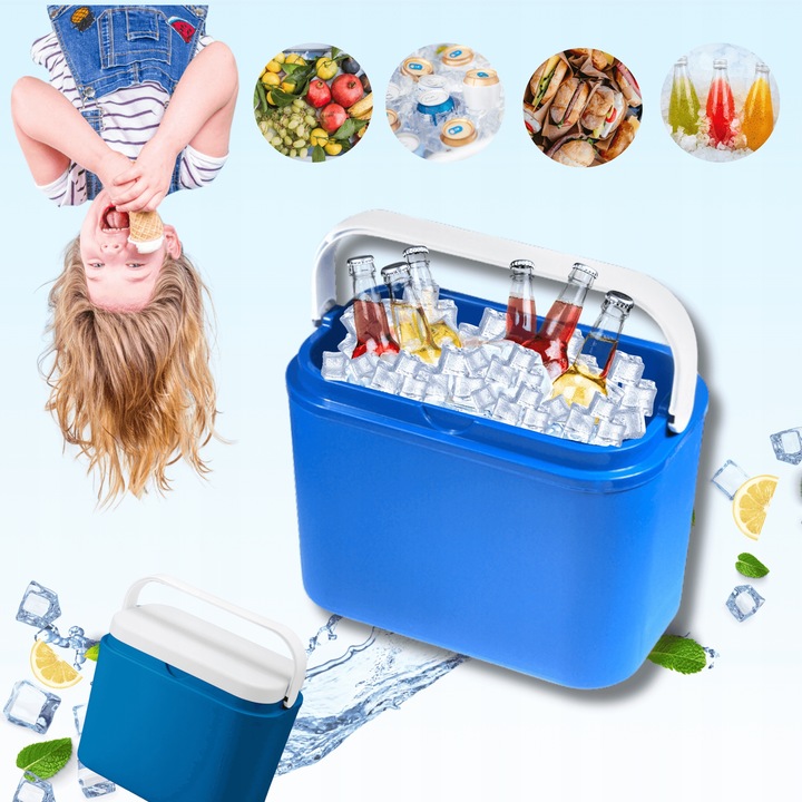 LODÓWKA TURYSTYCZNA 10L na WKŁADY MROŻĄCE do auta KAMPERA łodzi piknik