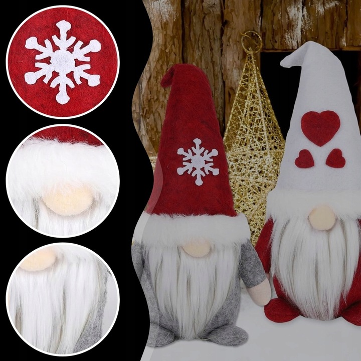 SKRZATY POD CHOINKĘ ŚWIĄTECZNE KRASNALE GNOMY OZDOBA NA ŚWIĘTA 2SZT KOMPLET