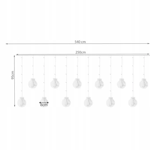 Kurtyna Świetlna 108LED Zewnętrzna Węwnętrzna USB Biały Zimny Lampki