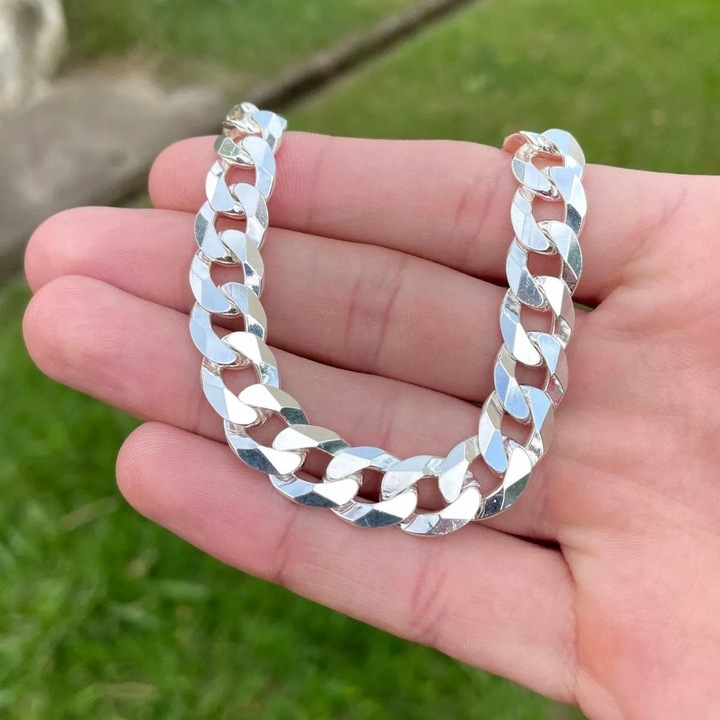 Srebrna Bransoletka Pancerka pr. 925 SREBRO Męska Diamentowana 6mm + GRATIS