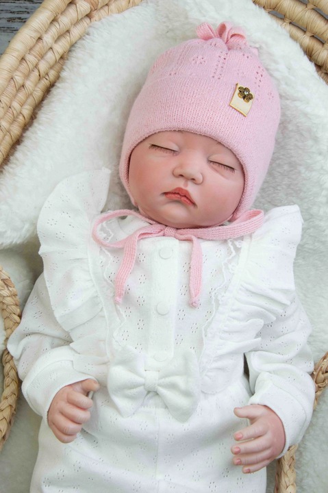 KOMPLET niemowlęcy elegancki AŻUROWY bawełniany Z FALBANKAMI do Chrztu 68