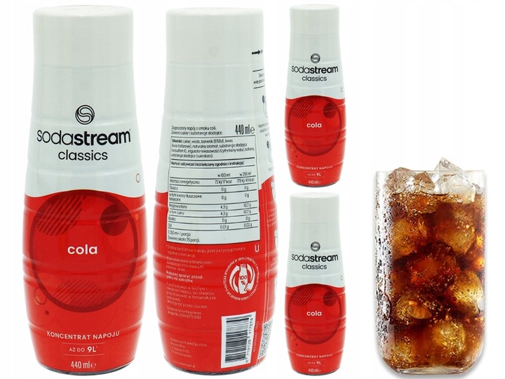 3x SYROP SODASTREAM KONCENTRAT COLA CLASSIC DO SATURATORA 9L NAPOJU z 440ml