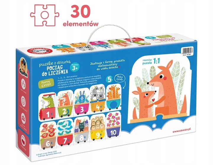 nauka liczenia Puzzle z dziurką CzuCzu Pociąg do liczenia 30 el.