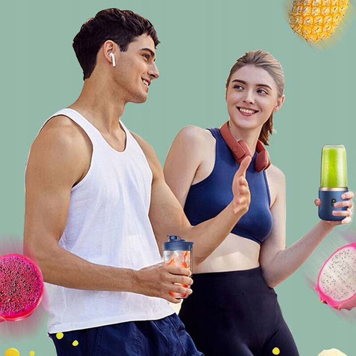 MINI MIKSER USB O POJEMNOŚCI 400 ML Z 6 OSTRZAMI, DO SMOOTHIE, NA PODRÓŻY