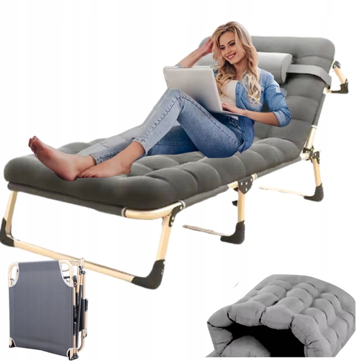 ŁÓŻKO z materacem podsuszką TURYSTYCZNE ŁÓŻKO SKŁADANE ŁÓŻKO POLOWE WYGODNE