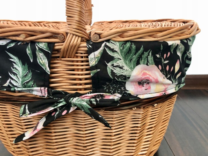 DUŻY KOSZ PIKNIKOWY WIKLINOWY Z WKŁADEM NEW