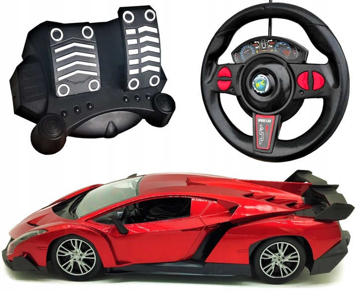 SAMOCHÓD ZDALNIE STEROWANY AUTO NA PILOTA DUŻY MAX PEDAŁY I KIEROWNICA