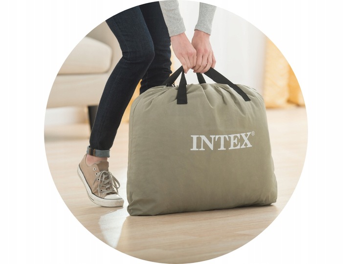Materac jednoosobowy Intex 191 x 99 x 46 cm szary 64412 FIBER-TECH