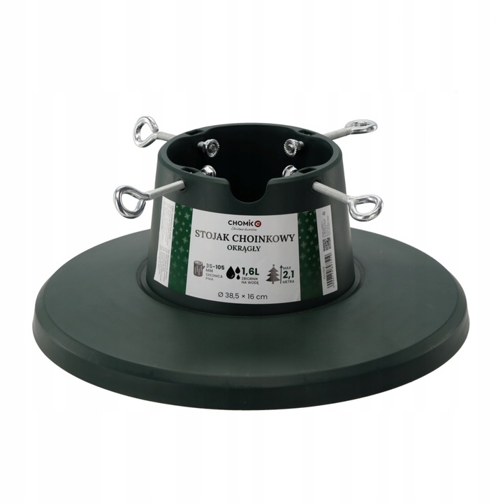 Stojak Choinkowy Pod Choinkę Z Pojemnikiem Na Wodę Zielony Okrągły
