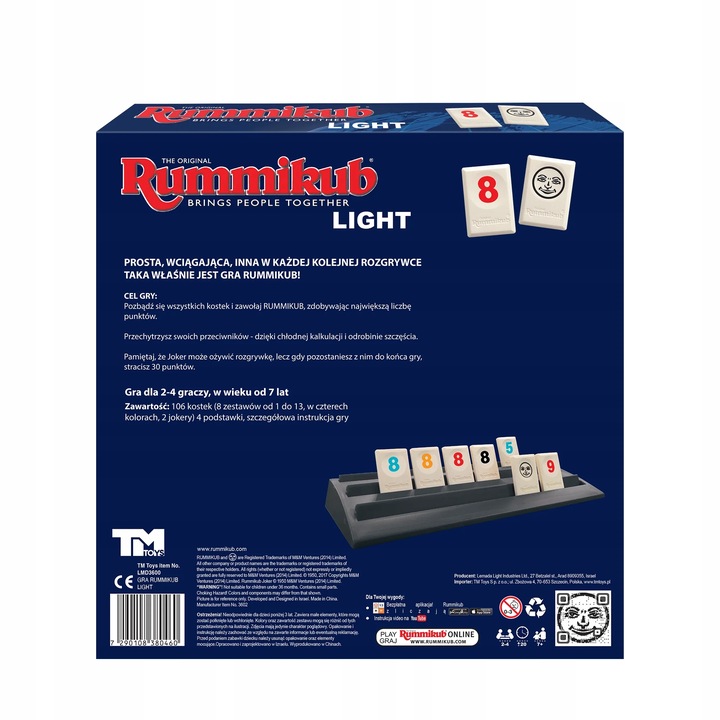 Rummikub Light Lemada Lmd3605 Gra Planszowa