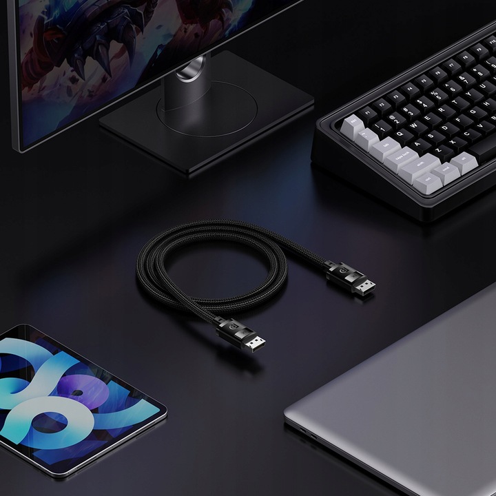 BASEUS KABEL DisplayPort 8K 60Hz HD PRZEWÓD AUDIO WIDEO PRZYŁĄCZE DP 2m