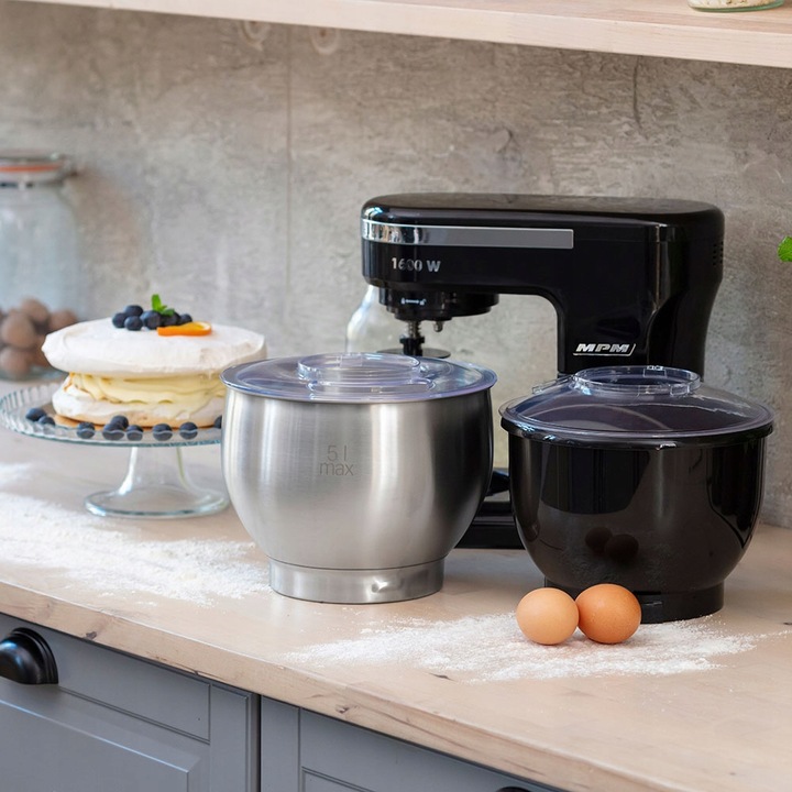 Robot kuchenny planetarny wielofunkcyjny 2 misy zestaw czarny MPM MRK-21