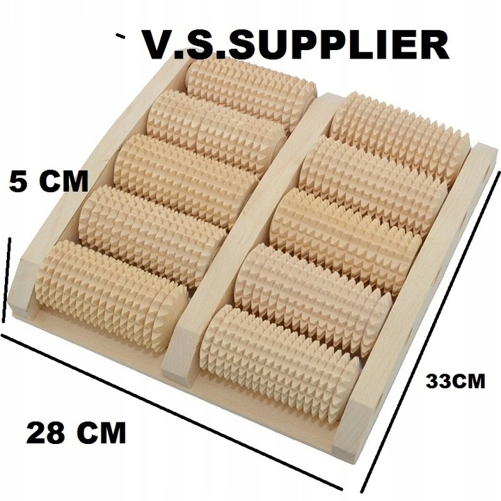 Masażer do stóp drewniany 10 rolek