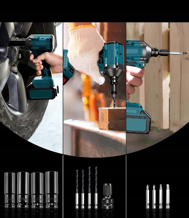 Wkrętarka Udarowa 21V 4000mAh z LED i Automatycznym Stopem