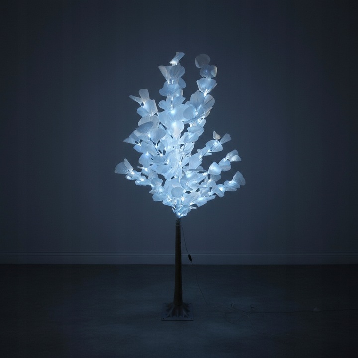 Drzewko Świąteczne Ozdobne Świecące LED BRZOZA 150 cm Lampki Białe Zimne