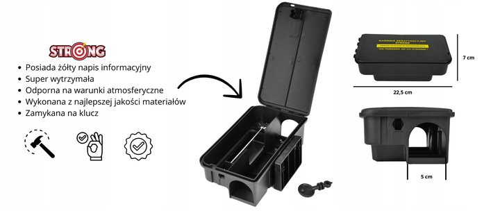 4X DUŻY KARMNIK NA TRUTKĘ STACJA DERTYZACYJNA NA MYSZY SZCZURY Z NADRUKIEM