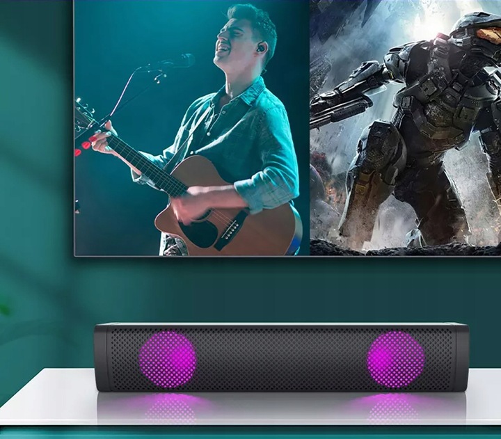 GŁOŚNIK SOUNDBAR KOMPUTEROWY LAPTOP PC LED RGB S10
