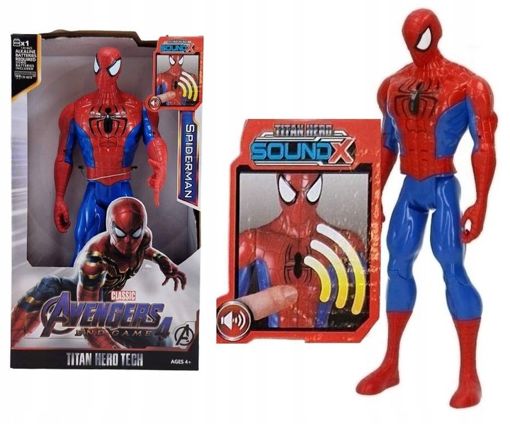 Spiderman Avengers Figurka z dźwiękiem ruchome elementy - 30 cm Duża