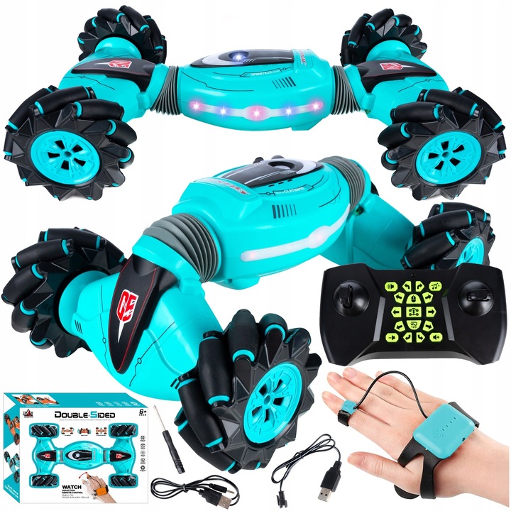Samochód Zdalnie Sterowany Rc Twister Akrobacje Led Stunt 360 Dla Dzieci