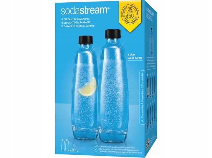 SODASTREAM SZKLANA BUTELKA KARAFKA 2x1L DO SATURATORA DUO ZESTAW