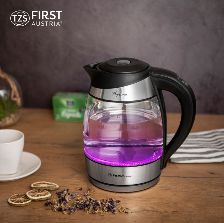 Czajnik elektryczny REGULACJA TEMP KOLORY LED 1,8L First Austria