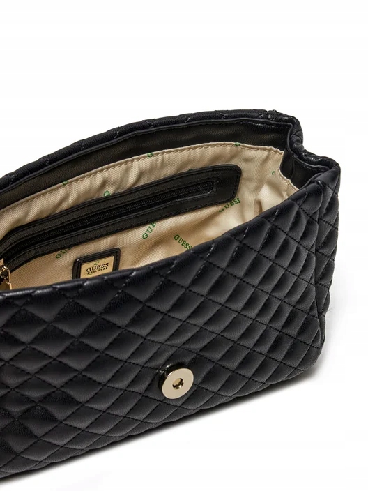 Guess Torebka Damska mała pikowana listonoszka HWEQG9 54121 Czarna