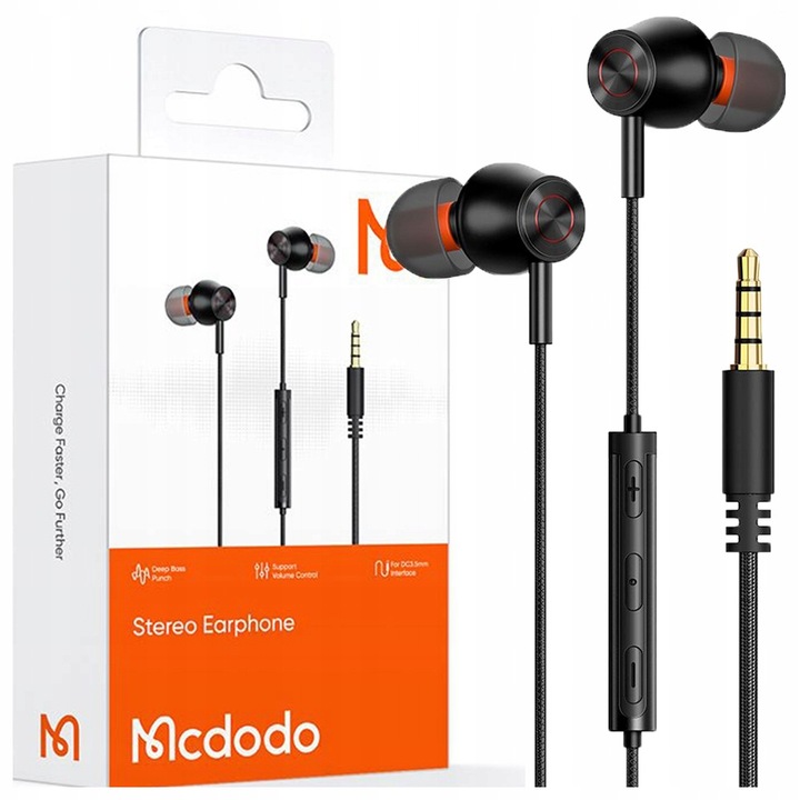 MCDODO SŁUCHAWKI Z MIKROFONEM DOKANAŁOWE MINI JACK