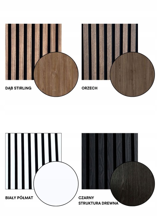 Lamele na czarnym filcu 53 x 275 cm RÓŻNE KOLORY