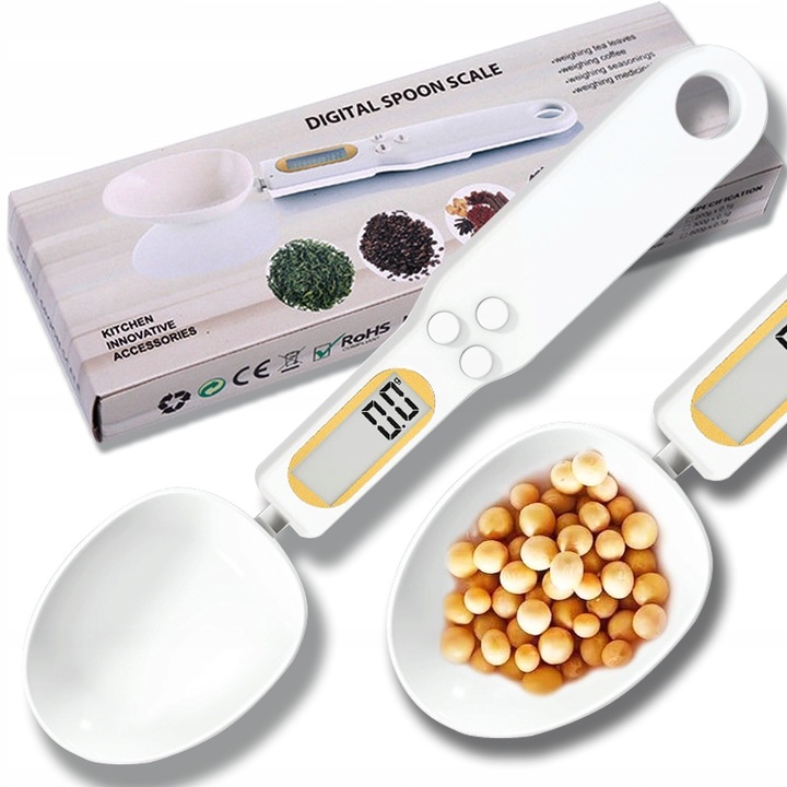 WAGA ELEKTRONICZNA KUCHENNA DO KUCHNI ŁYŻKA MIARKA Z WAGĄ
